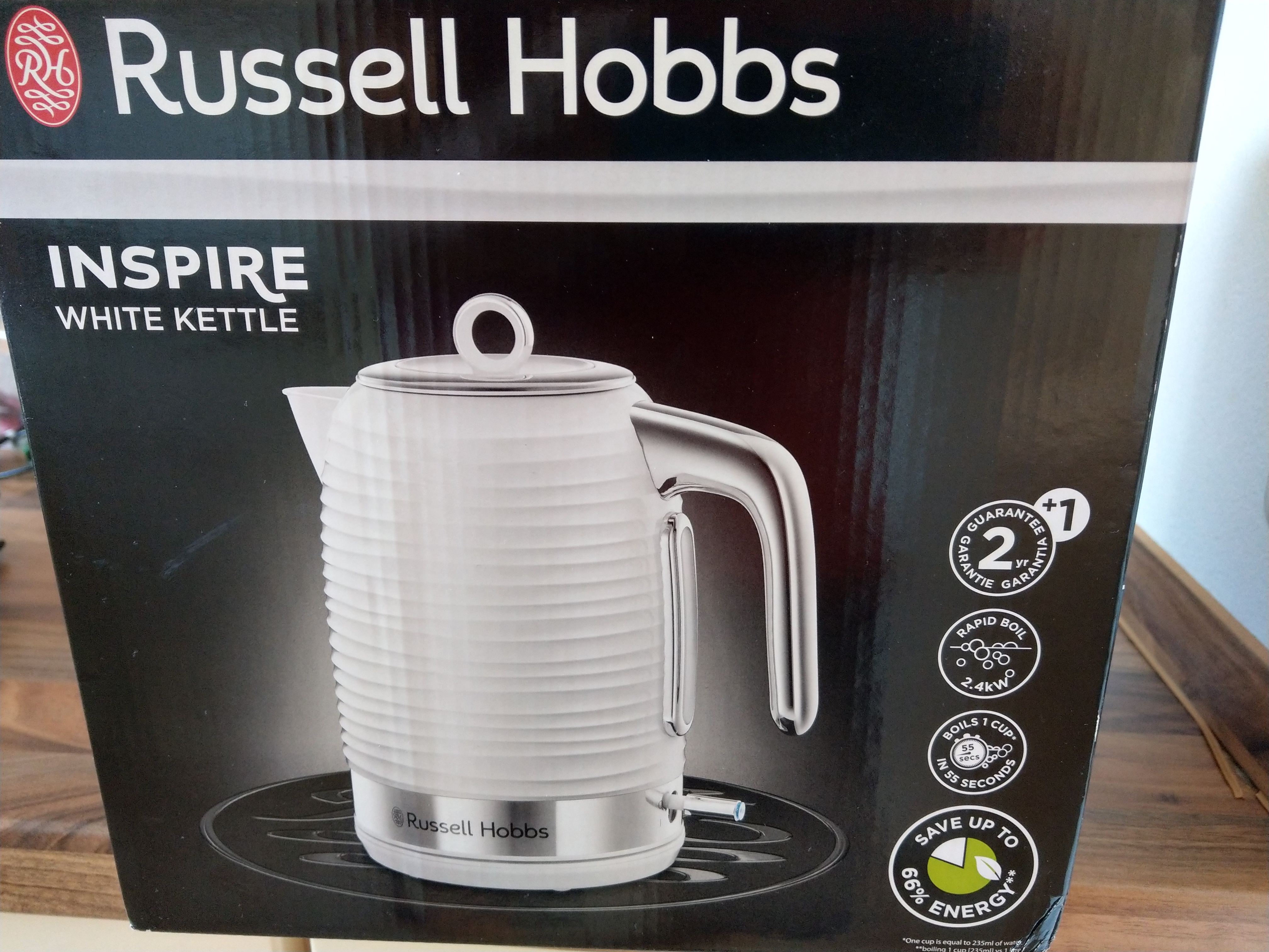 2400 Russell Hobbs 24363-70 Inspire grau Wasserkocher Hochglanz-Kunststoff 1.7 liters